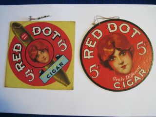 Vintage Red Dot Cigar Hanging Advertising Signs Light Or Fan Pull?
