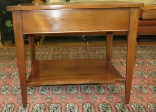 VINTAGE Solid Wood Side End Table or Nightstand with Shelf & Drawer 2