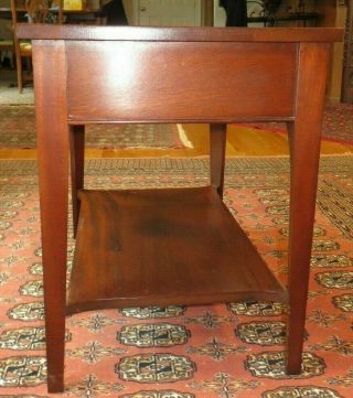 VINTAGE Solid Wood Side End Table or Nightstand with Shelf & Drawer 3