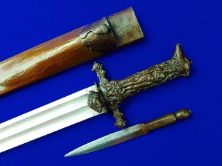 Antique 19 C French France Hunting Dagger German Blade Knife Figural Handle 2