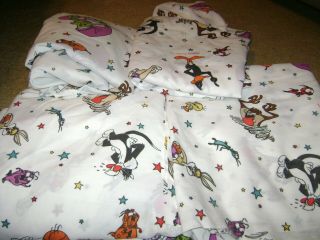 2 Twin Size Flat & Fitted Sheets.  Vintage Bibb Co.  Space Jam/looney Tunes