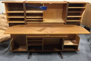 Leif Elvestad Teak Danish Modern Desk " Desk In A Box " Secretary