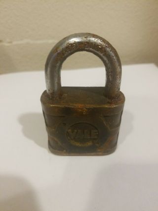 Antique Vintage Yale Brass Lock Yale And Towne Mfg.  Padlock Stamford,  Ct,  No Key