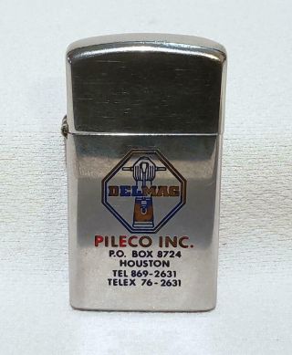 Rare Vintage 1972 Zippo Advertisement Lighter Delmag Pile Driver Co.  Houston Tx