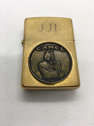 Zippo Tuxedo Joe Camel Medallion Emblem Brush Brass 1932 1992 V 60th Anniversary