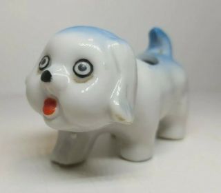 Vintage Blue Puppy Dog Mini Small Pottery Succulent Planter Japan Adorable Cute