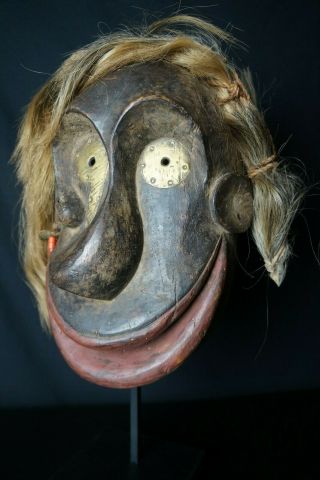 143 Early To Mid 20th Century Northeast Native American Mask,  Horse Hair
