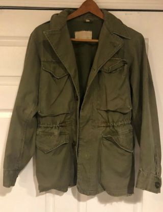 Authentic Vintage Mens Green Military 1943 Field Jacket 34 R