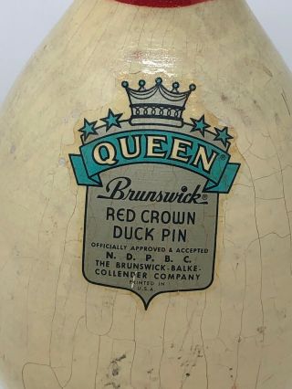 Bintage Brunswick Red Crown Duck Pin Queen 2