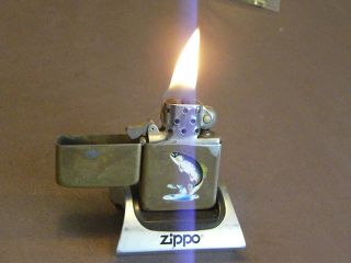 Vintage Zippo Lighter Pat.  2032695,  TROUT,  TOWN & COUNTRY - 100 Paint ALL ORIG 3
