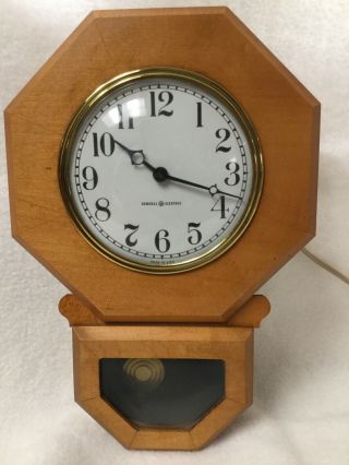 Vintage General Electric Wall Clock W/pendulum - Great
