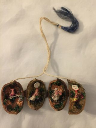 Vintage Walnut Shell Diorama Miniature Figurines Mexican Collectible Folk Art 3