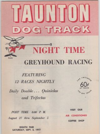 1977 Taunton Greyhound Program Rehoboth Fair