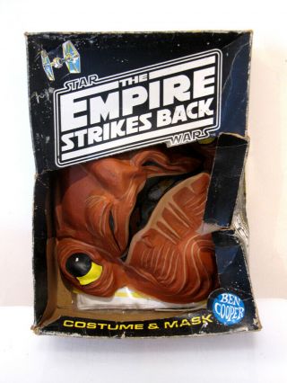 Star Wars Ben Cooper Costume Mask Admiral Ackbar Esb Box Vintage Rare Rotj