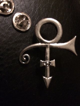 Prince Symbol Pin Brooch Paisley Park Silver Authenthic Vintage