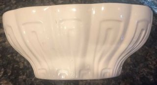 Vintage Royal Haeger Pottery Usa White Grecian Pattern Oval 9” Bowl Planter.