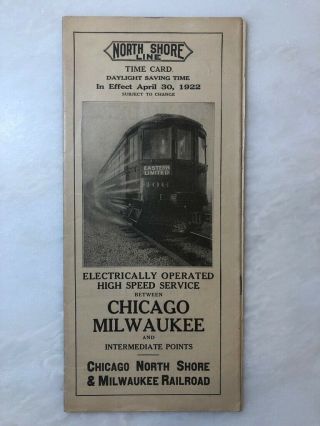 1922 Chicago Milwaukee Road Railroad North Shore Line Vintage Time Card Tables
