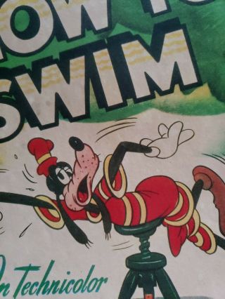 Vintage Walt Disney Goofy Technicolor Movie Poster Advertisement
