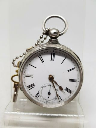 Antique Solid Silver Gents Fusee J.  F.  Rost Kendal Pocket Watch 1873 Ticks Ref447