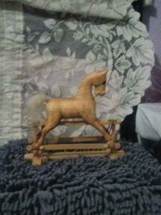 Vintage Wooden Rocking Horse Toy Mini