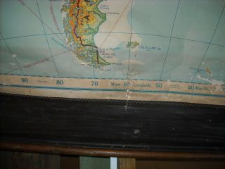Vintage Roll Up Wall Map South America 1946 3