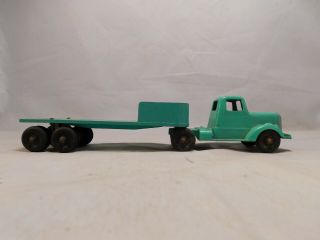 Vintage Tootsie Toys Die Cast Metal Semi Truck With Stake Trailer
