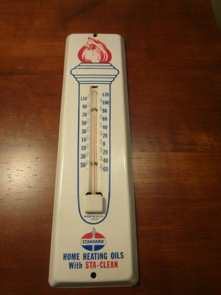 Vintage 1959 Standard Oil Sta - Torch Advertising Thermometer