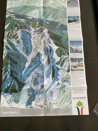 Aspen Vintage Ski Poster - Rare / Hal Shelton Ski Trail Map 60s 2