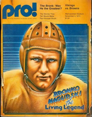 1973 Minnesota Vikings Vs Cleveland Browns Program: Fran Tarkenton Td Pass