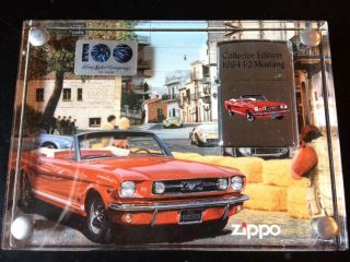 Ford Motor Company 100th Anniversary 1964 1/2 Mustang Zippo Lighter And Case