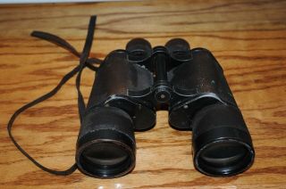 VINTAGE CARL ZEISS JENA BINOCULARS 7X50 WITH LEATHER CASE GERMANY ANTIQUE VINT. 3