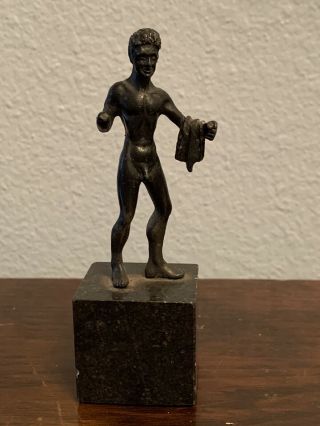 Vtg Antique Grand Tour Bronze Nude Male Hercules Statue
