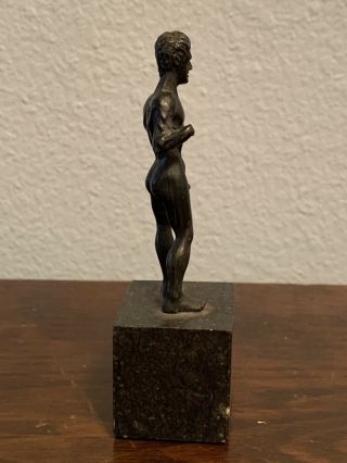VTG Antique Grand Tour Bronze Nude Male Hercules Statue 2