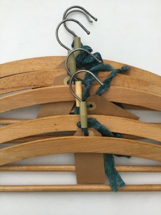 5 Vintage Wooden Clothes Hangers From France