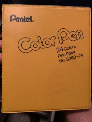 Vintage Pentel Color Pen 24 Colors Fine Point Marker S360 - 24 Japan