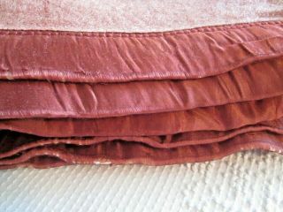 Vintage 100 Wool Blanket Wine Color with Satin Binding 60 x 82 