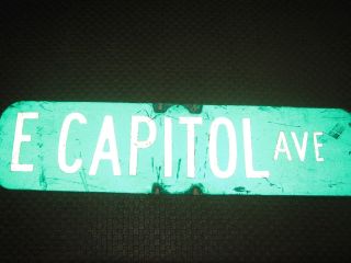 Vintage ? E.  Capitol Ave Aluminum Retired Street Sign 6 " X 24 "