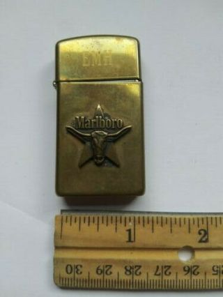 Vintage Marlboro Longhorn Star Brass Zippo Lighter 1992 Emh