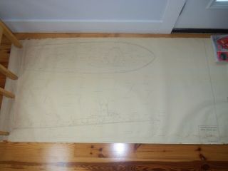Vintage Navy Motor Torpedo Boat Ship 1948 Blueprint Plan 30 X 64