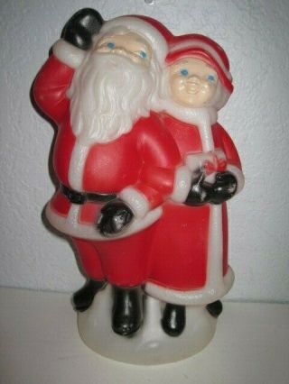 Vintage 1950s Empire Plastic Christmas Blow Mold Santa Mrs Claus