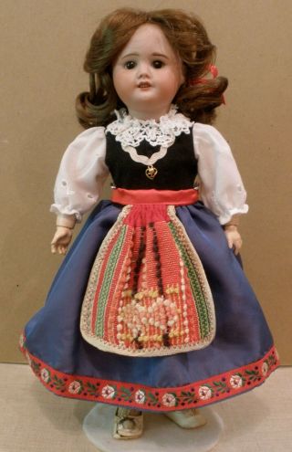 Antique 12 " French Jumeau Sfbj Bisque Socket Head Doll,  Body