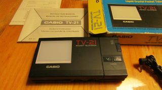 Casio Tv - 21 Liquid Crystal Pocket Television Rare Vintage W/original Box - Japan
