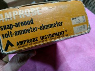 Vtg Amprobe Volt Ammeter Ohmmeter Rs - 3 With Case And Box