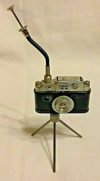 Vtg Mty? Mini Camera Cigarette Lighter On Tripod With Cable Release Japan