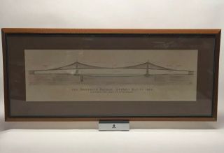 Vtg The Brooklyn Bridge John A.  Roebling Civil Engineer Framed Print 41 " X 18 "