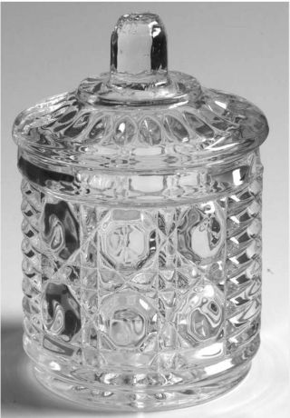 Vintage Federal Glass Sugar Bowl & Lid Windsor Clear Crystal Jar