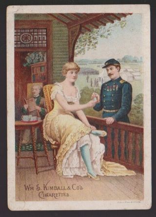 Xl Type Card Kimball Cabinet Size Card - Union Soldier And Woman