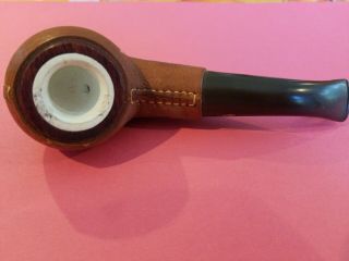 Kiko Tanganyika Tasmania,  139,  Leather bowl pipe,  5.  5 inches, 2