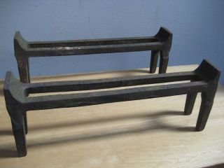 Antique Cast Iron Fireplace Log Stands Fire Dogs Hearth Ware