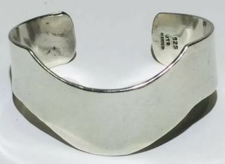 Vtg Handmade Sterling Unisex Mexico Mid Century Modern Signed Cuff Bracelet 50g